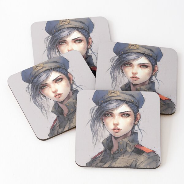 Item preview, Embodied Courage - Manga Woman Lieutenant Soldier designed and sold by Neuronexia.