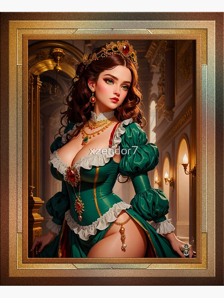 fantasy girl, queen (royalty), cleavage, artwork, fantasy art, sword,  throne, digital art