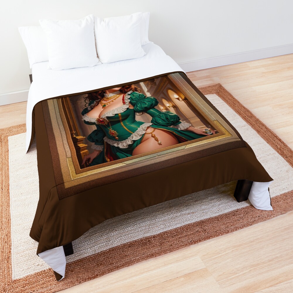 Helenia Saitian Captivating Fantasy AI Concept Art Portrait by Xzendor7 Decorative Comforter