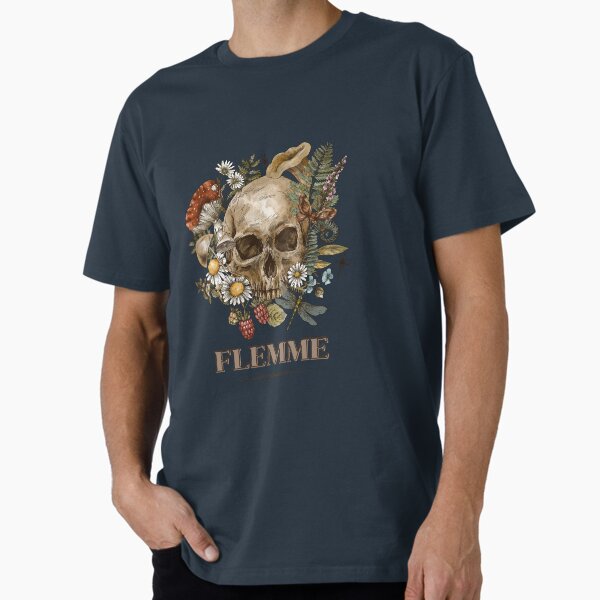 Botanical Flemme - Skull, bones, flowers and especially laziness Premium T-Shirt