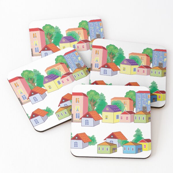 Item preview, cartoon colorful houses designed and sold by sonaadalian.