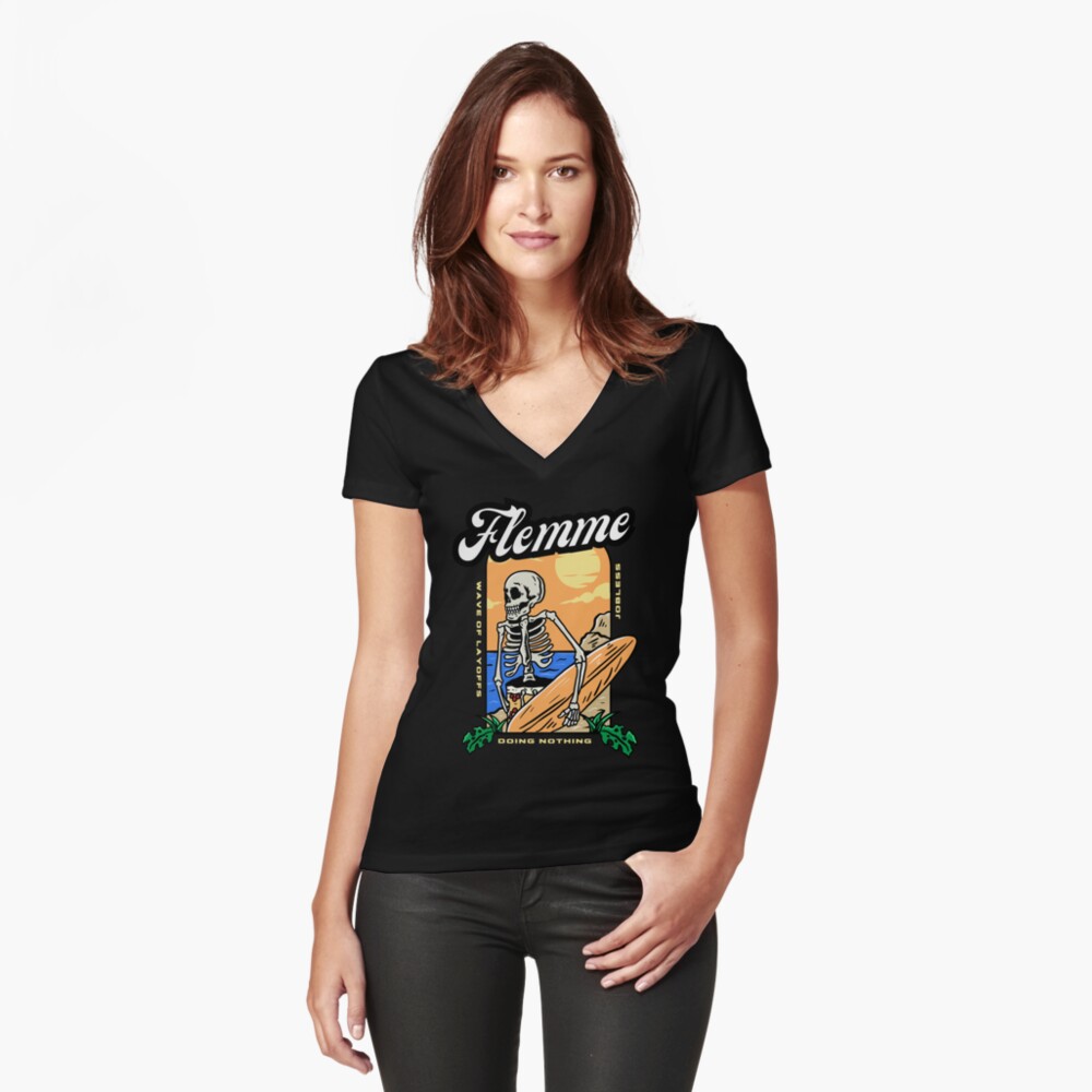 Item preview, Fitted V-Neck T-Shirt designed and sold by Feignasses.