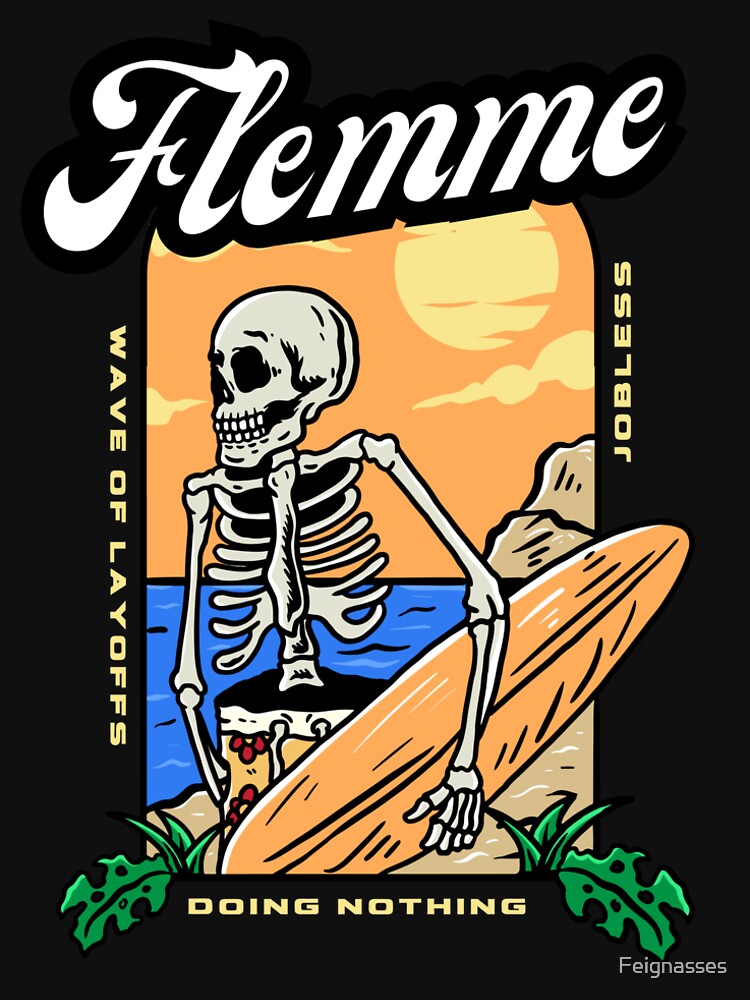 Thumbnail 6 of 6, Premium T-Shirt, Lazy - Wave of layoffs designed and sold by Feignasses.