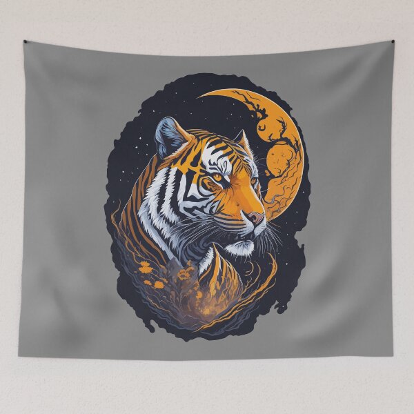 Item preview, tiger on moonlight designed and sold by KOKOTART.
