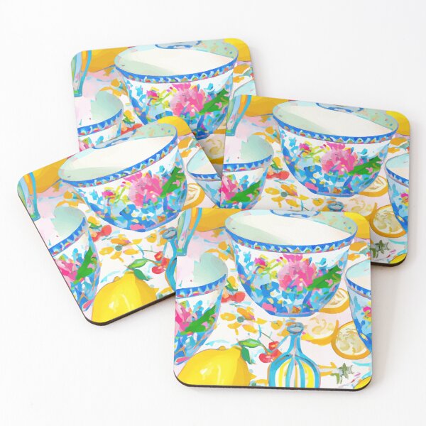 Item preview, Lemons and chinoiserie bowls designed and sold by SophieClimaArt.