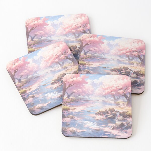 Item preview, Dreamy Magical Fantasy Candycore Forest Stream with Shell Pink Flowers designed and sold by rcwm.