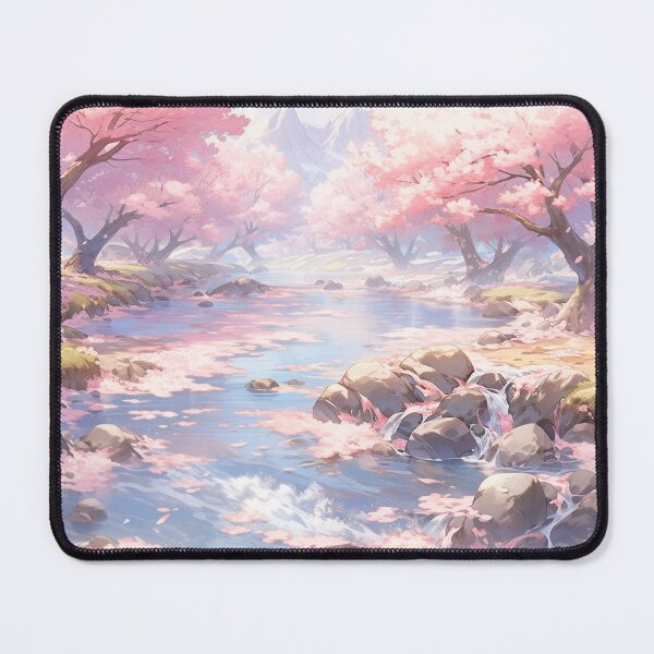 Item preview, Dreamy Magical Fantasy Candycore Forest Stream with Shell Pink Flowers designed and sold by rcwm.