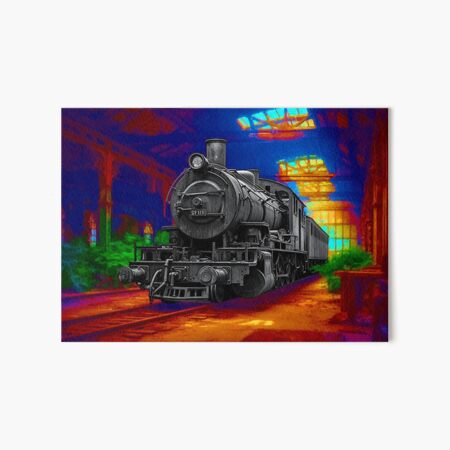  The Orient Express Railway Train Painting Steam Locomotive  Vintage Artwork Framed Wall Art Print A4: Posters & Prints