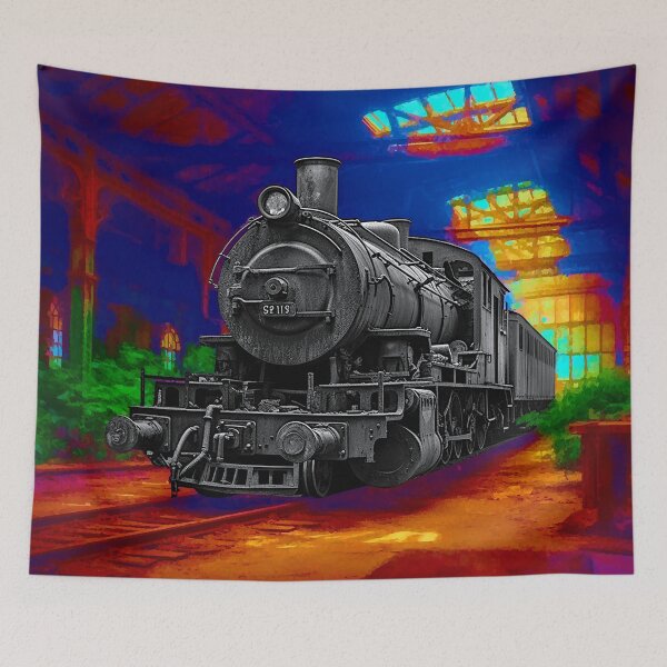 Item preview, Old Abandoned Victorian Steam Train Digital Artwork - Liminal Space Concept designed and sold by liminal-concept.