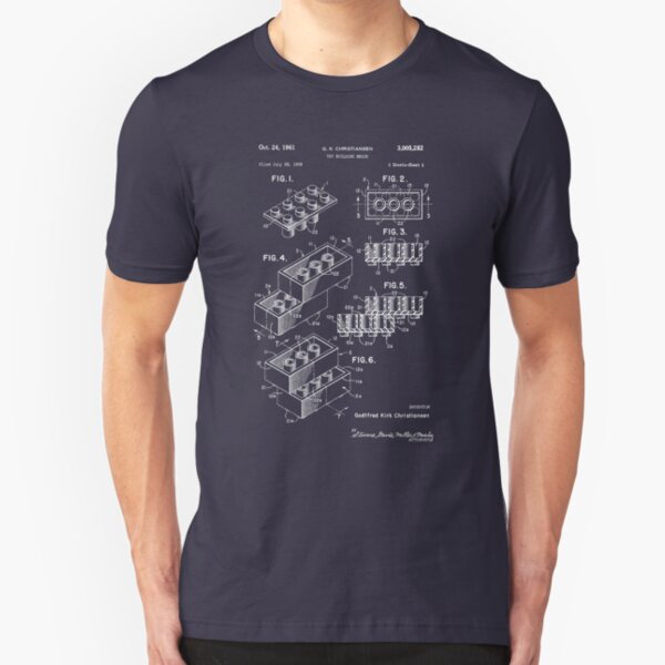 Lego Patent - Dark Background Slim Fit T-Shirt