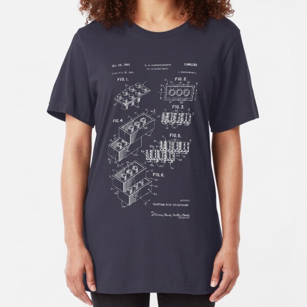 Lego Patent - Dark Background Slim Fit T-Shirt