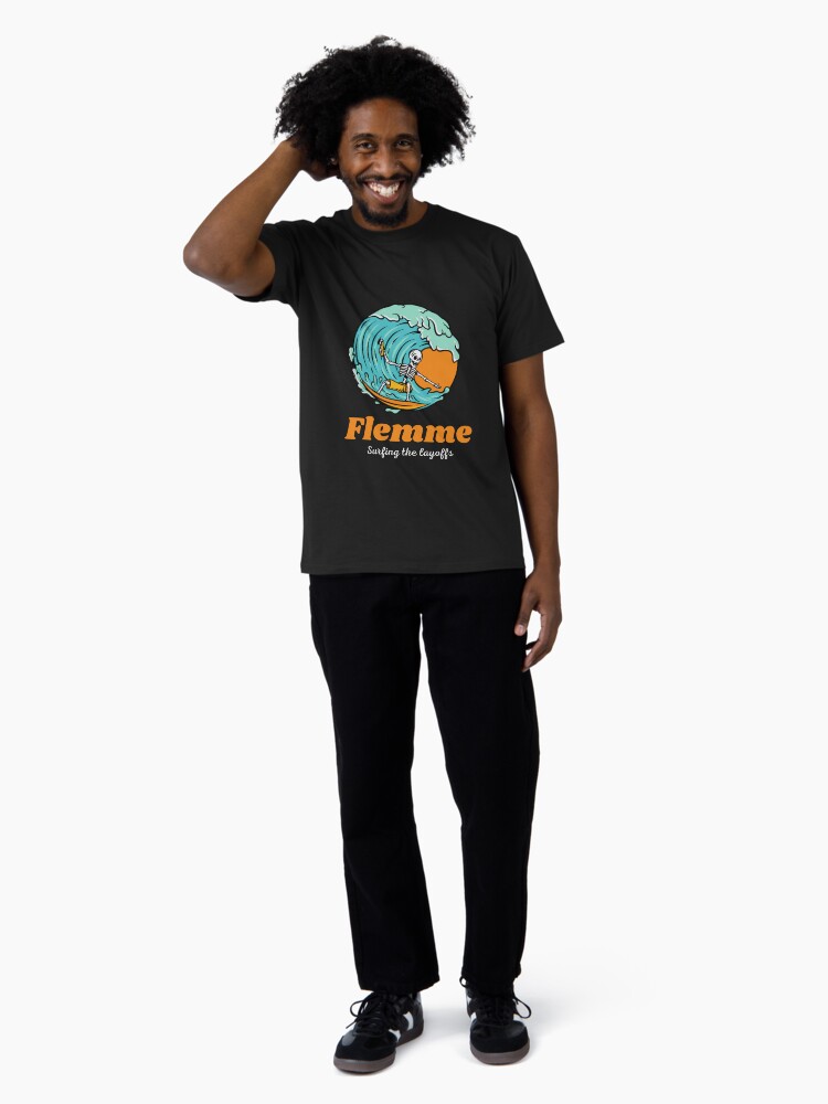 Thumbnail 3 of 4, Premium T-Shirt, Lazy - Surfing the layoffs designed and sold by Feignasses.