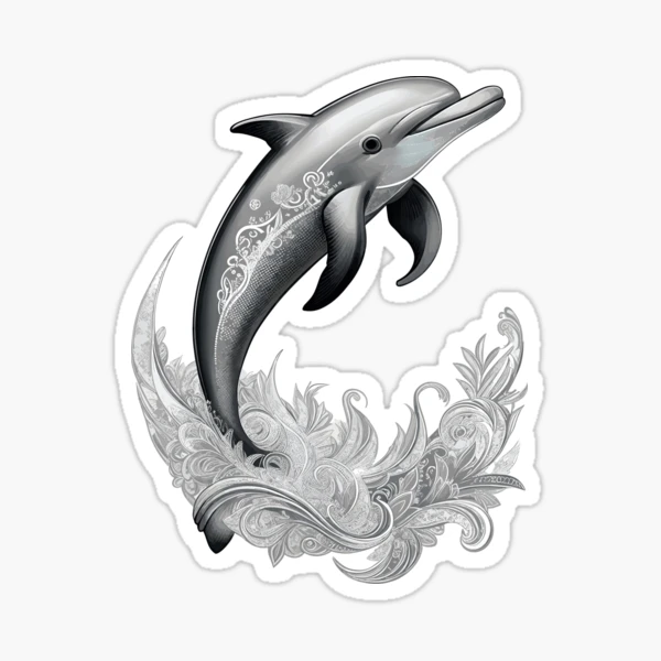Black and White Dolphin Tattoo Design by Morphart Creations #1643963