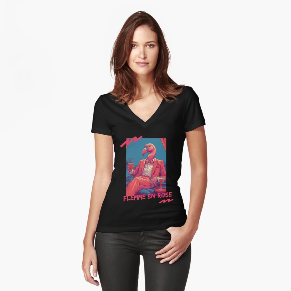 Item preview, Fitted V-Neck T-Shirt designed and sold by Feignasses.
