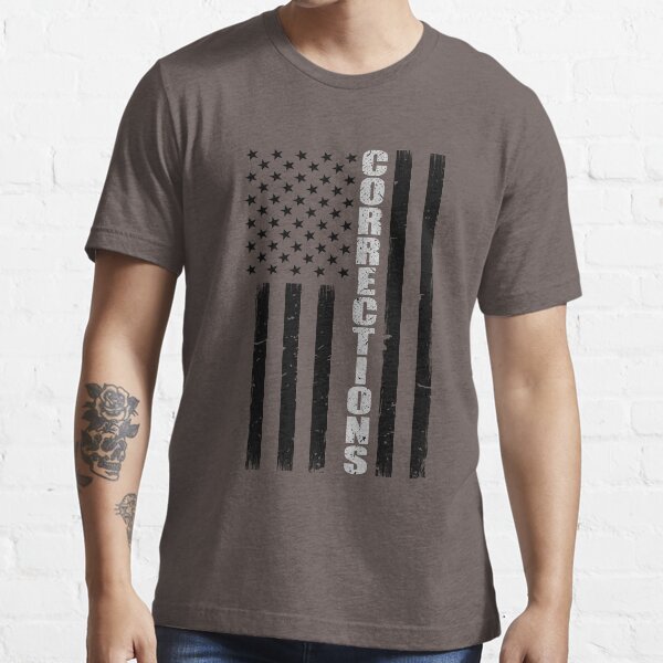 Thin Silver Line American Flag Correctional Officer Essential T-Shirt