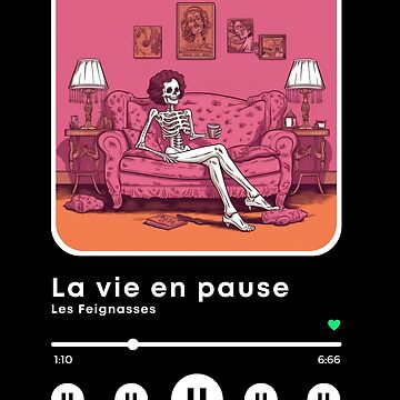 Artwork thumbnail, Life on pause - Edith looking cool on a pink sofa by Feignasses