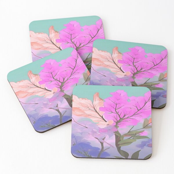 Item preview, Pink and Peach Leaves with Sea Green Sky designed and sold by deniselynnimage.