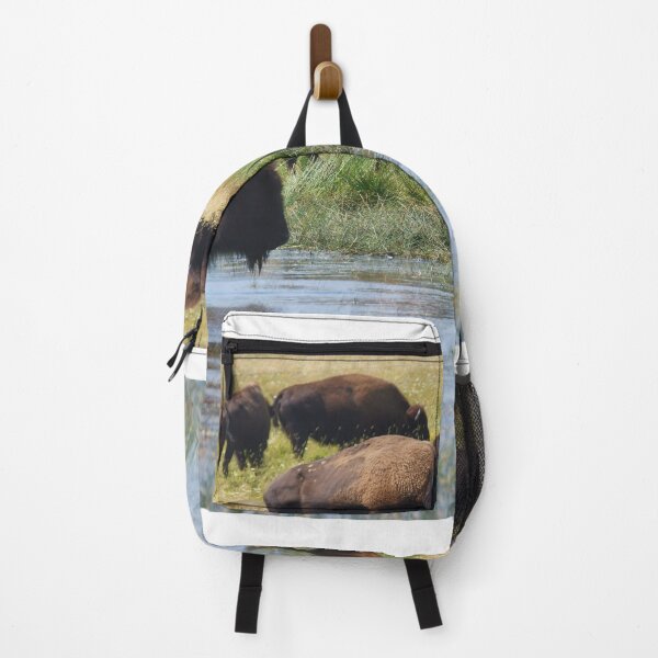 Item preview, Bison Herd by a Lake with Calf  designed and sold by Vivar Photo.