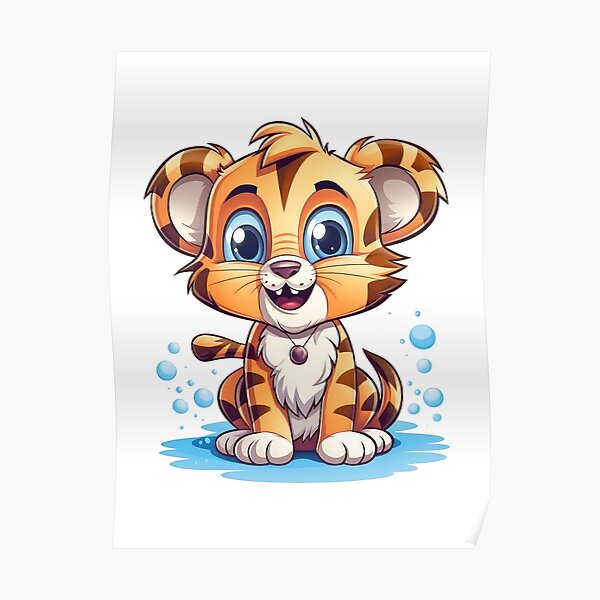 ADORABLE BABY TIGER CUB GLOSSY POSTER PICTURE BANNER bengal animals jungle  2290