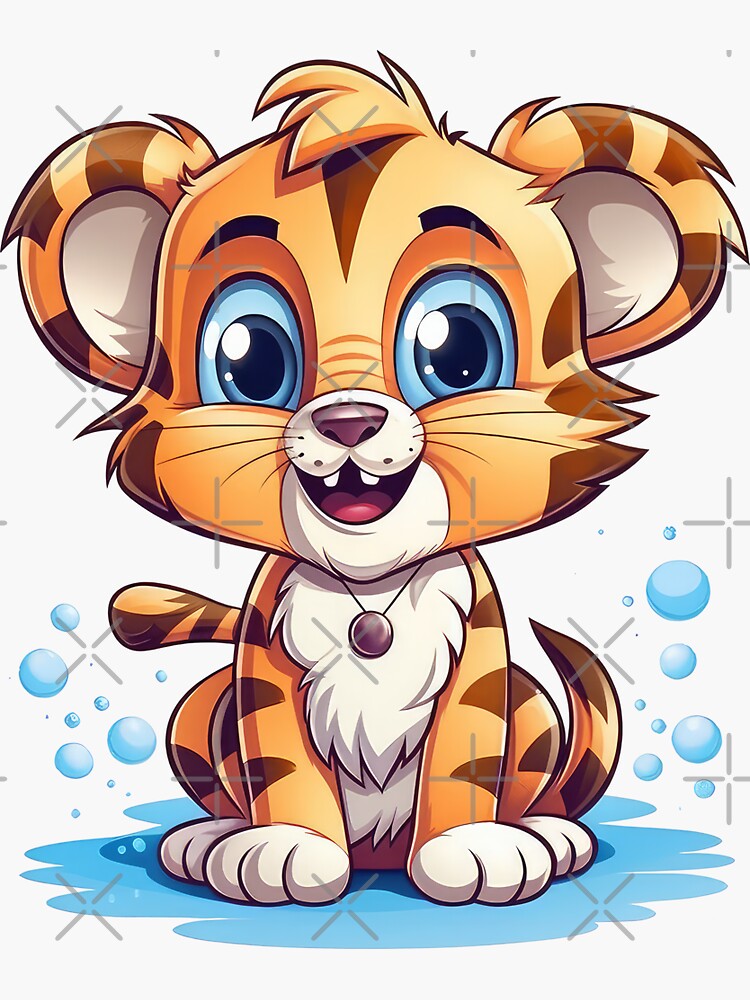 Cute Baby Tiger Cub - Tiger - Sticker