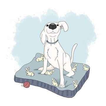 Artwork thumbnail, Happy White Lab by RhondaLuluArt