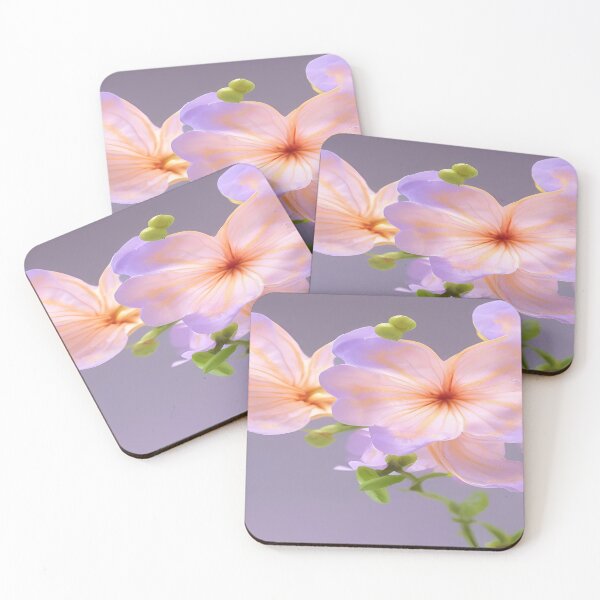 Item preview, Flowers Pink with Lavender Edges and  Purple Background designed and sold by deniselynnimage.