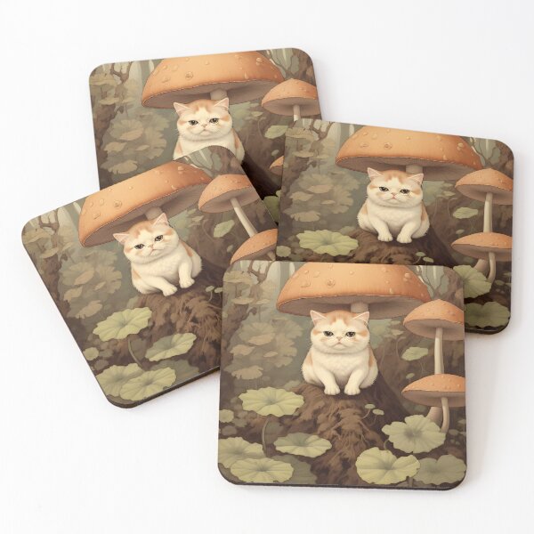Item preview, Feline Forest Fungi: Whimsical Adventures of Cats and Mushrooms  designed and sold by KittyStampedeCo.