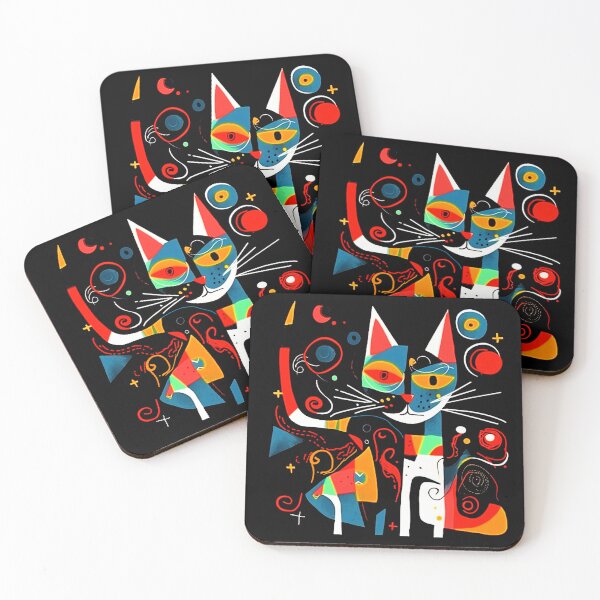Item preview, Colorful Abstract Cute Kitty with Whiskers designed and sold by bellabitis.