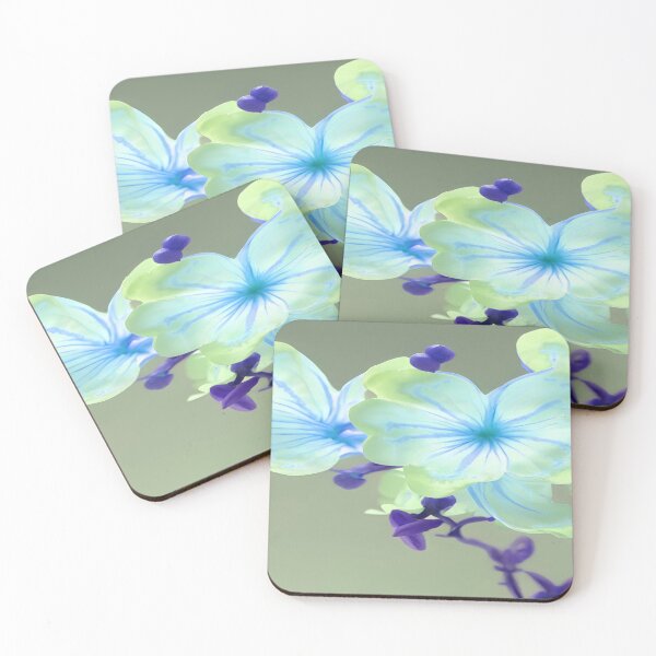 Item preview, Flowers Blue with Green Edges and Green Background designed and sold by deniselynnimage.