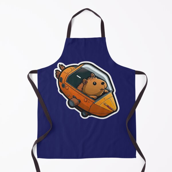 Item preview, Little Capybara Piloting a Rocket Ship designed and sold by RandomForestBot.