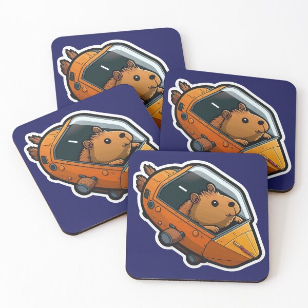 Item preview, Little Capybara Piloting a Rocket Ship designed and sold by RandomForestBot.