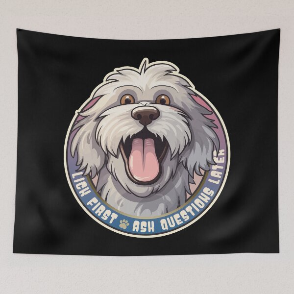 Item preview, Bergamasco Sheepdog Funny Lick First, Ask Questions Later designed and sold by danielliamgill.