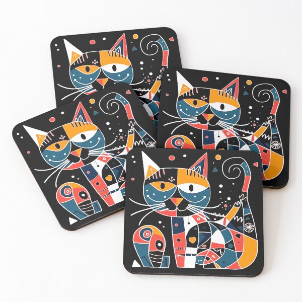 Item preview, Colorful Cat Pattern with Whiskers designed and sold by bellabitis.