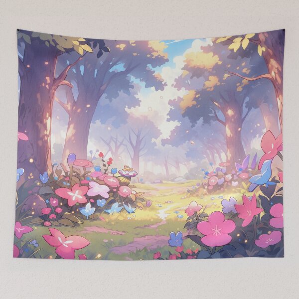 Item preview, Dreamy Magical Fantasy Candycore Forest with Pink and Blue Flowers designed and sold by rcwm.