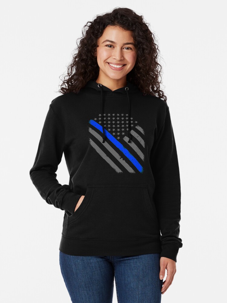Thin Blue Line Tactical USA Flag Hoodie Sweat Shirt NWT Police Law Enforcement