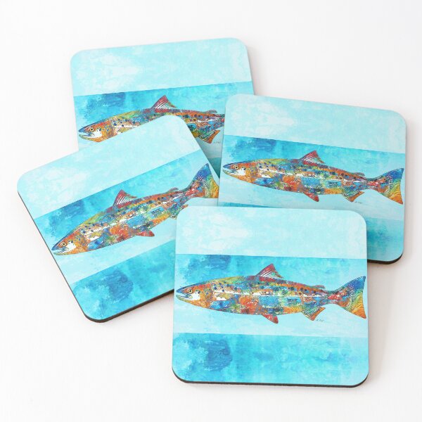 Item preview, Bright Colorful Salmon Fish Art designed and sold by Sharon Cummings Art.