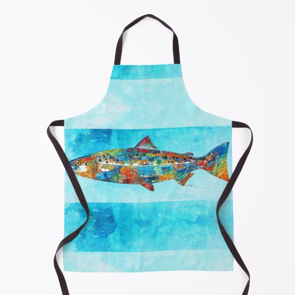 Item preview, Bright Colorful Salmon Fish Art designed and sold by Sharon Cummings Art.