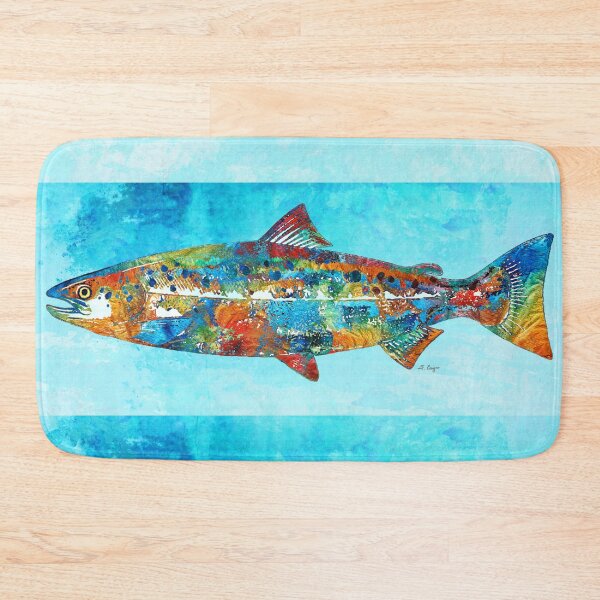 Item preview, Bright Colorful Salmon Fish Art designed and sold by Sharon Cummings Art.