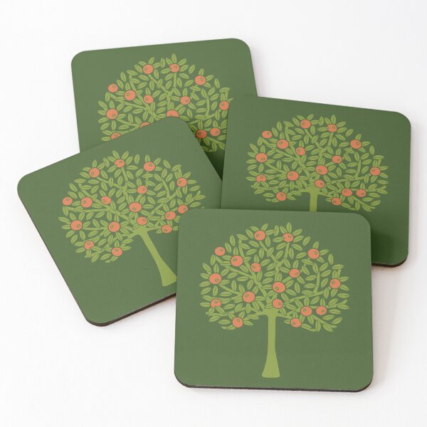 Item preview, ORANGERIE Citrus Fruit Orange Tree Grove Tropical Botanical in Vintage 1970s Avocado Green and Burnt Orange on Olive Green - UnBlink Studio by Jackie Tahara designed and sold by Jackie Tahara of UnBlink Studio.
