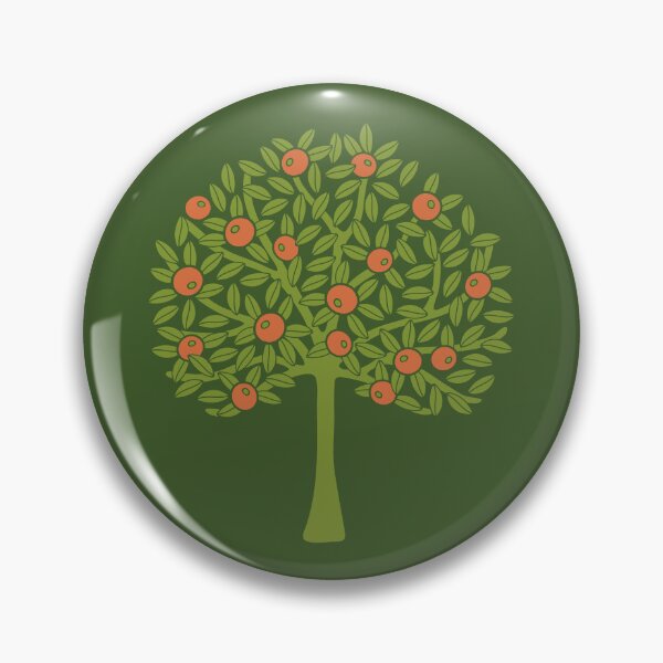 Item preview, ORANGERIE Citrus Fruit Orange Tree Grove Tropical Botanical in Vintage 1970s Avocado Green and Burnt Orange on Olive Green - UnBlink Studio by Jackie Tahara designed and sold by Jackie Tahara of UnBlink Studio.
