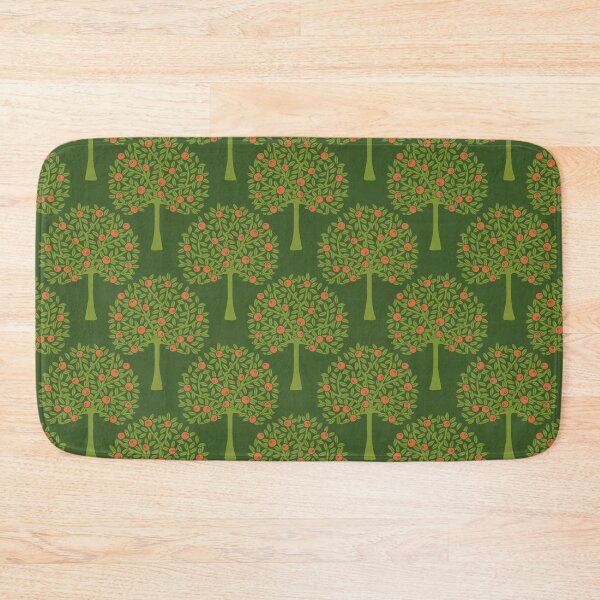 Item preview, ORANGERIE Citrus Fruit Orange Tree Grove Tropical Botanical in Vintage 1970s Avocado Green and Burnt Orange on Olive Green - UnBlink Studio by Jackie Tahara designed and sold by Jackie Tahara of UnBlink Studio.