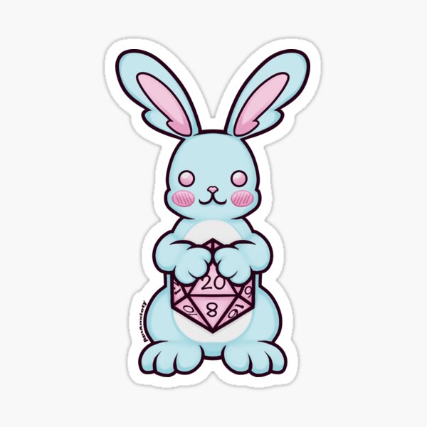 Item preview, Transgender Pride Dice Bunny! Blue Version designed and sold by aptanxiety.