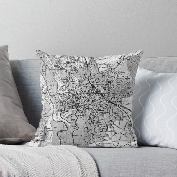 Item preview, Vintage Map of Hanover Germany (1895) BW designed and sold by BravuraMedia.