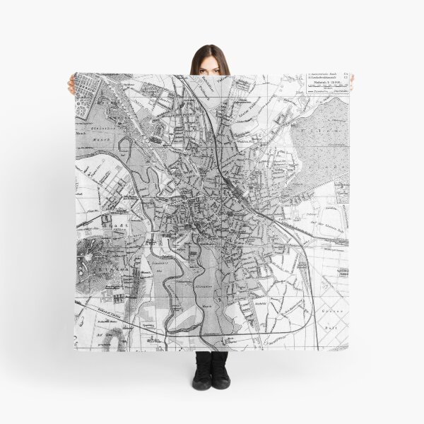 Item preview, Vintage Map of Hanover Germany (1895) BW designed and sold by BravuraMedia.