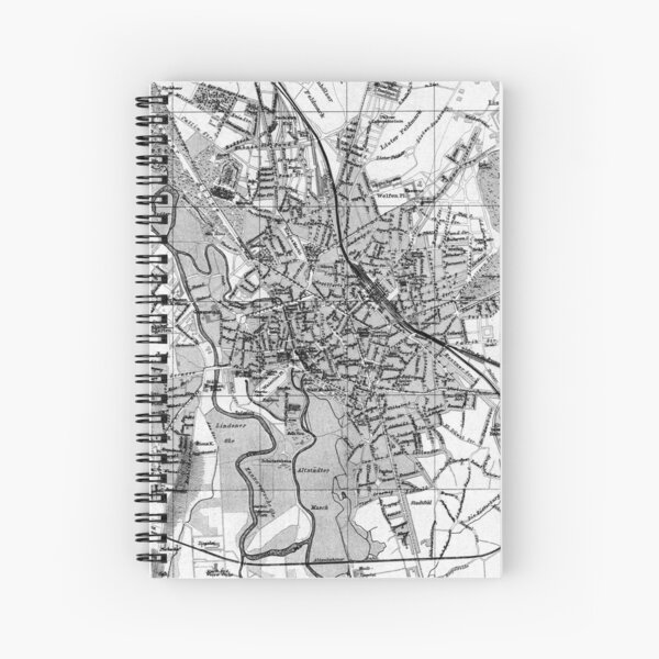 Item preview, Vintage Map of Hanover Germany (1895) BW designed and sold by BravuraMedia.
