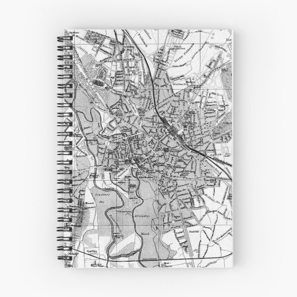 Item preview, Vintage Map of Hanover Germany (1895) BW designed and sold by BravuraMedia.