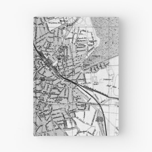 Item preview, Vintage Map of Hanover Germany (1895) BW designed and sold by BravuraMedia.