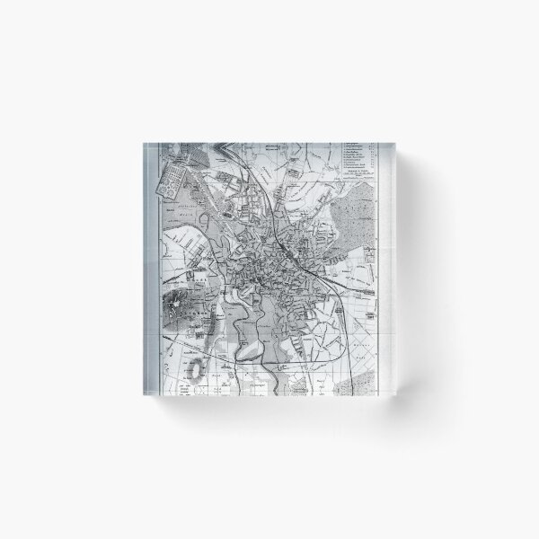 Item preview, Vintage Map of Hanover Germany (1895) BW designed and sold by BravuraMedia.
