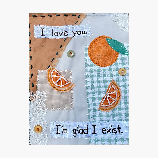 Item preview, Orange Mixed Media Collage designed and sold by TrudiLucille.