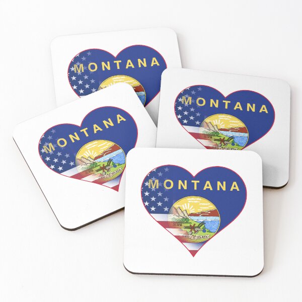 Item preview, State of Montana Flag and American Flag Fusion Design designed and sold by Gsallicat.